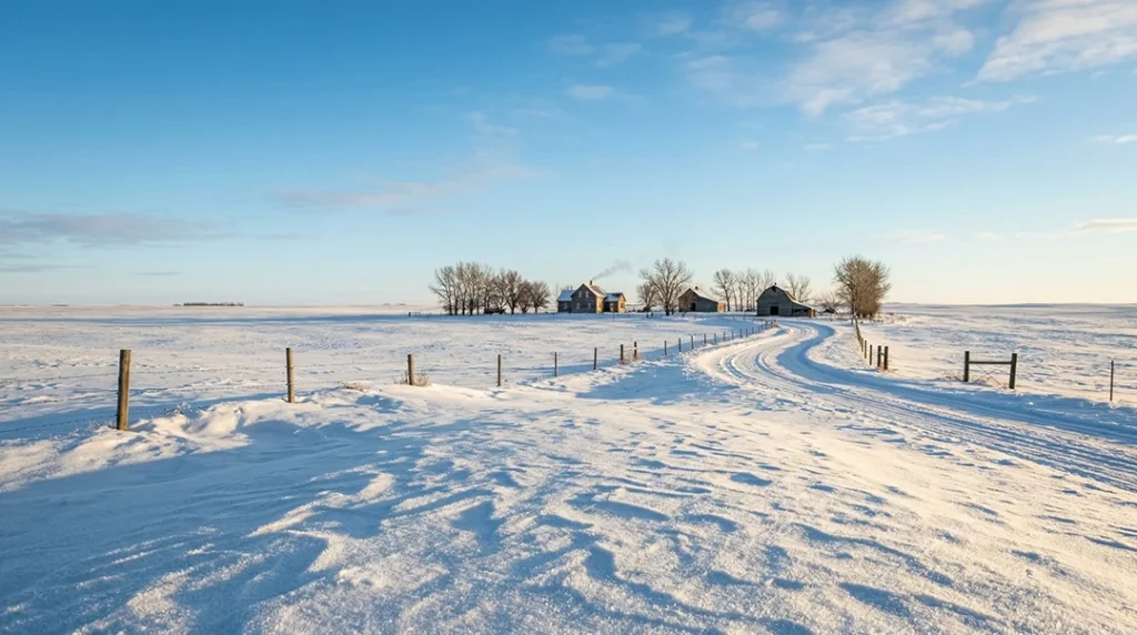 North dakota winter snow landscape cold weather